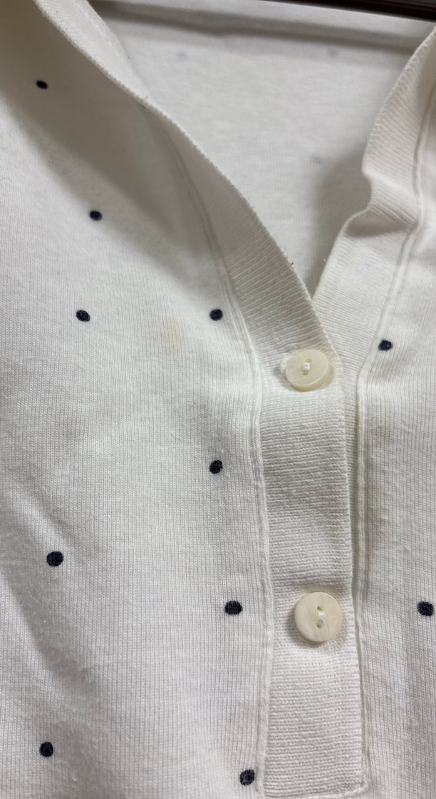 Düğmeli Beyaz Kadın Polo crop - Görsel 4