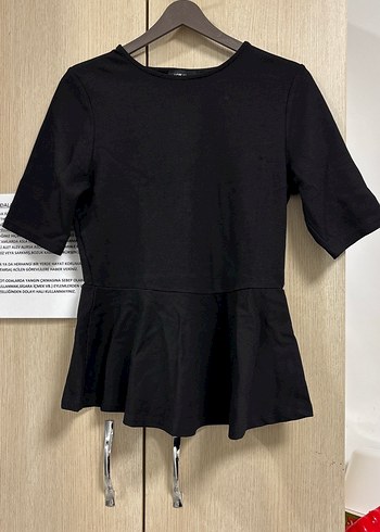 Kemer Detaylı Siyah Kadın Bluz - Görsel 2