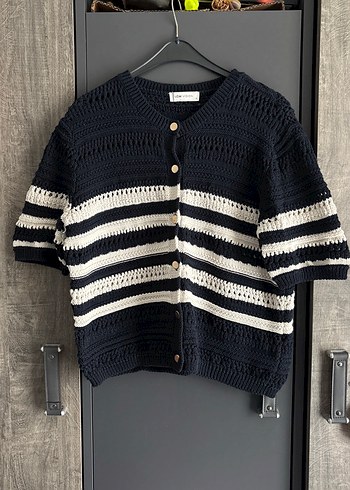 Örgü Midi Kadın Hırka, Kısa Kollu, Rahat Kesim - Görsel 2