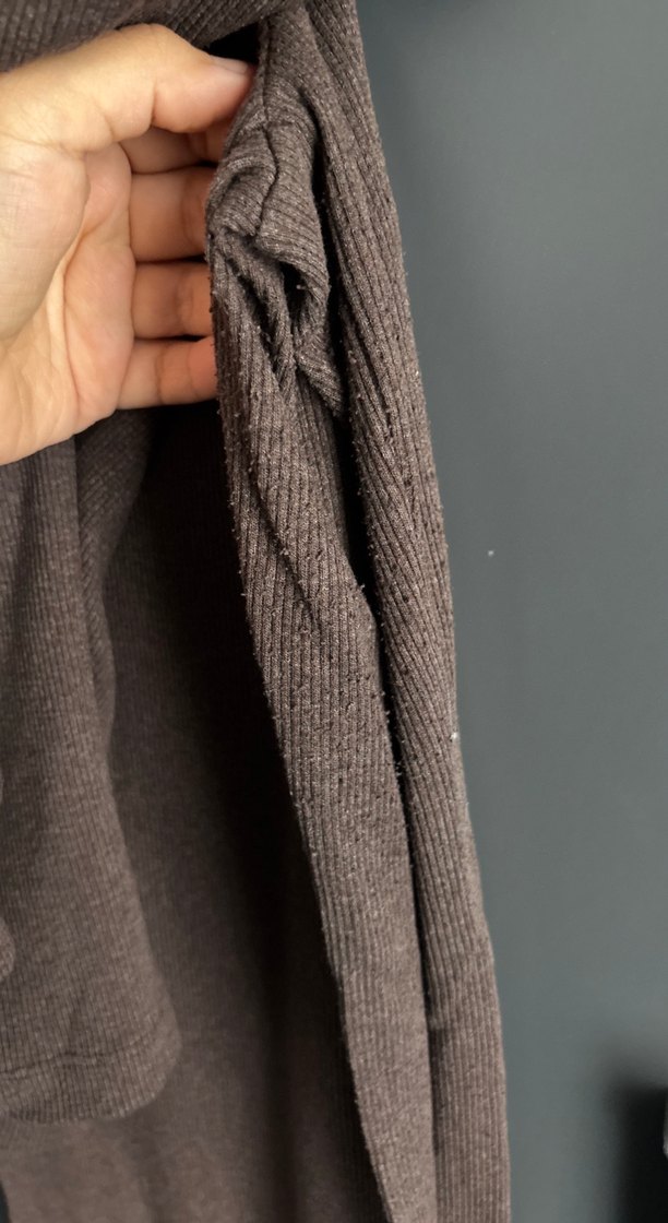 Kahverengi Uzun Kollu Rahat büyük beden takım - Görsel 4