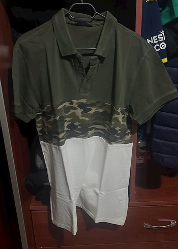 LC Waikiki Kamuflaj Desenli Kemerli Erkek Polo Tişört