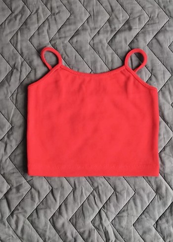 Kırmızı İnce Askılı Kadın Mini Crop