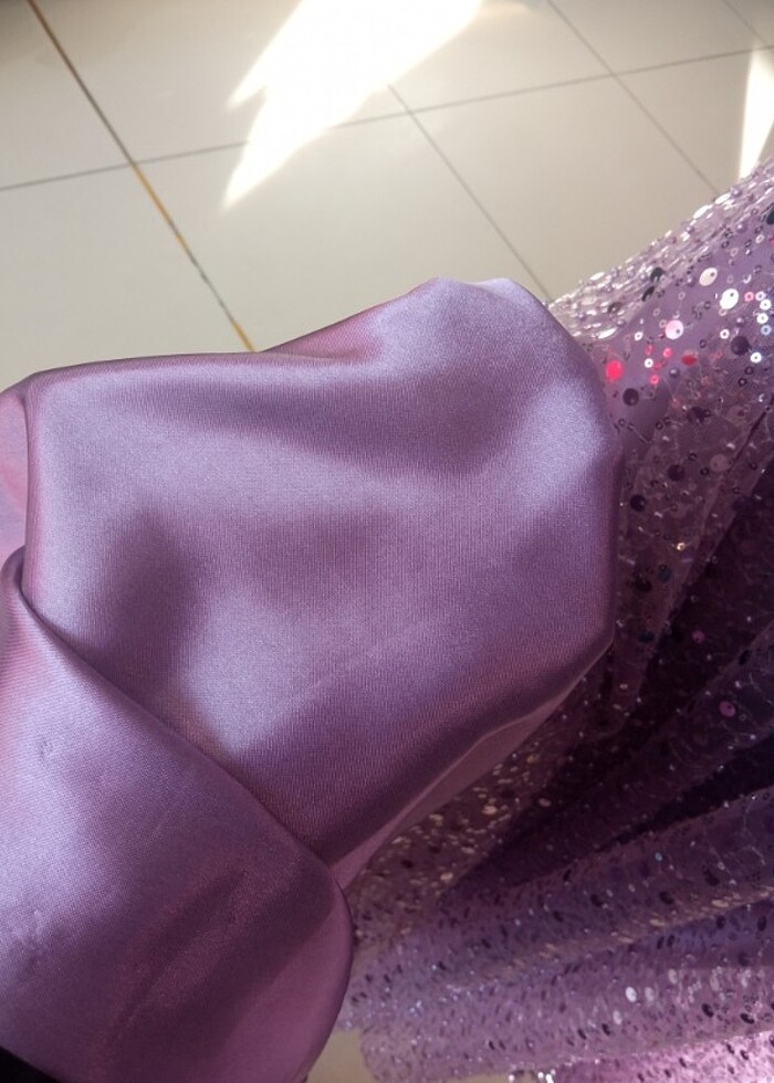 Mor boncuklu payetli abiye  - Görsel 3