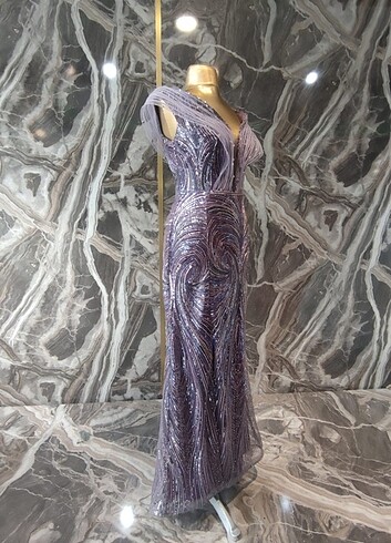 Mor taşlı abiye - Görsel 2