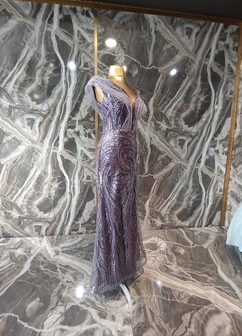Mor taşlı abiye - Görsel 3