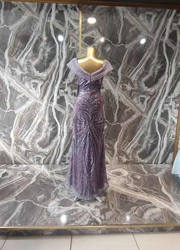 Mor taşlı abiye - Görsel 10