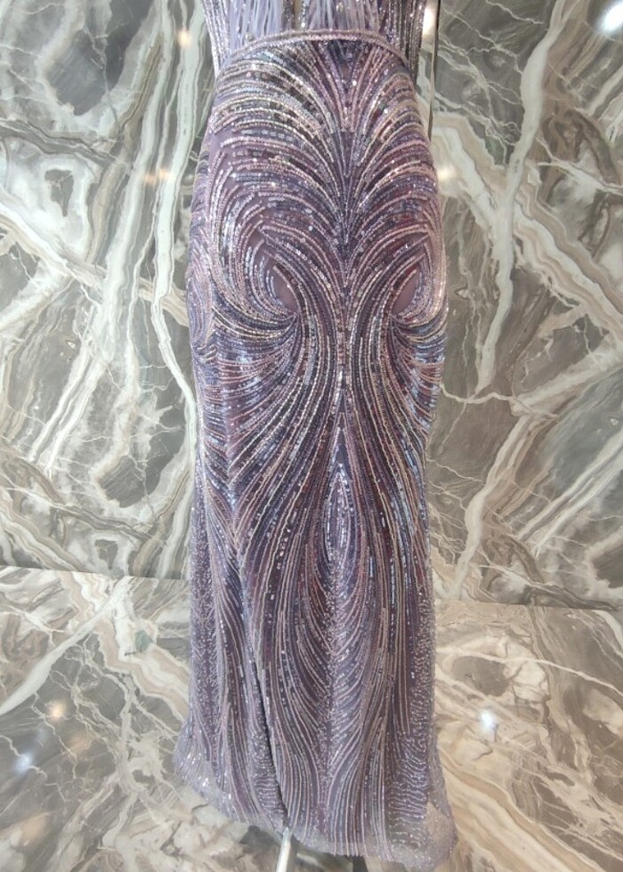 Mor taşlı abiye - Görsel 4