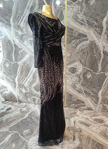 Siyah taşlı abiye - Görsel 9