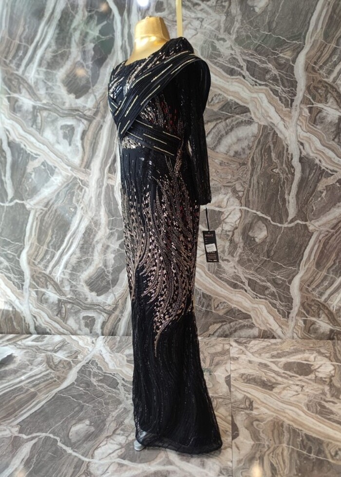 Siyah taşlı abiye - Görsel 3