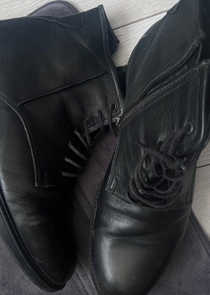 Pierre cardin deri erkek fermuarlı bot - Görsel 5