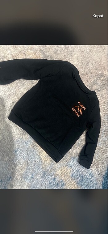 Siyah erkek çocuk sweatshirt