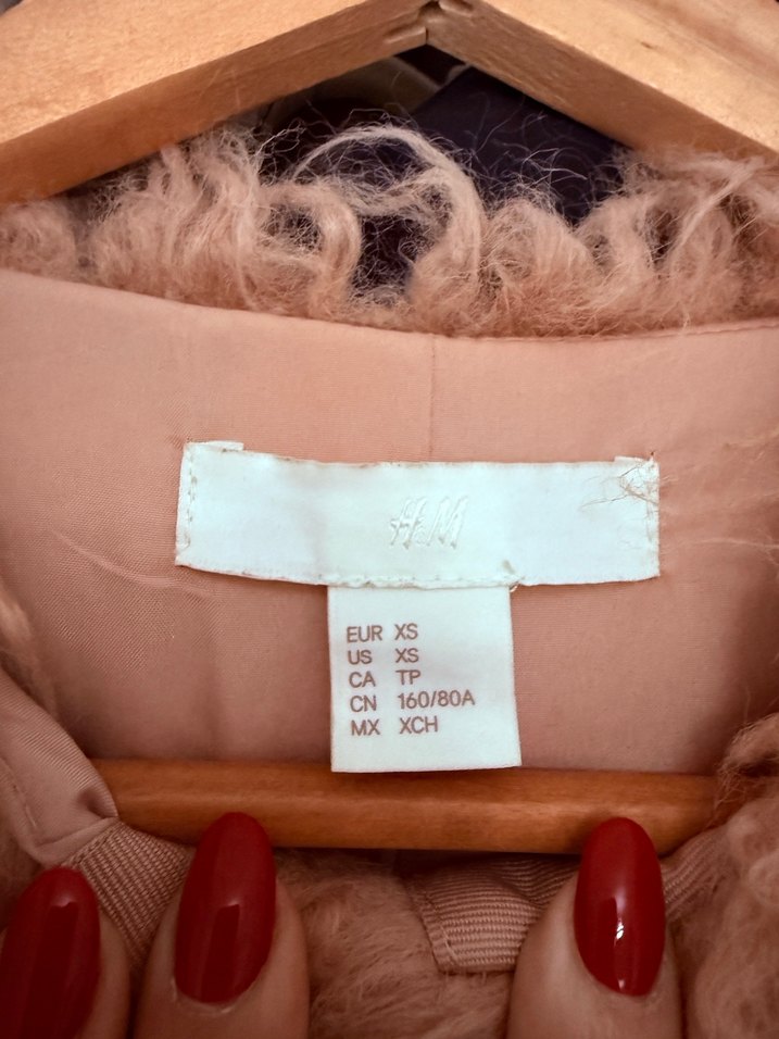 Soft pembe Suni Kürk Ceket - Görsel 3