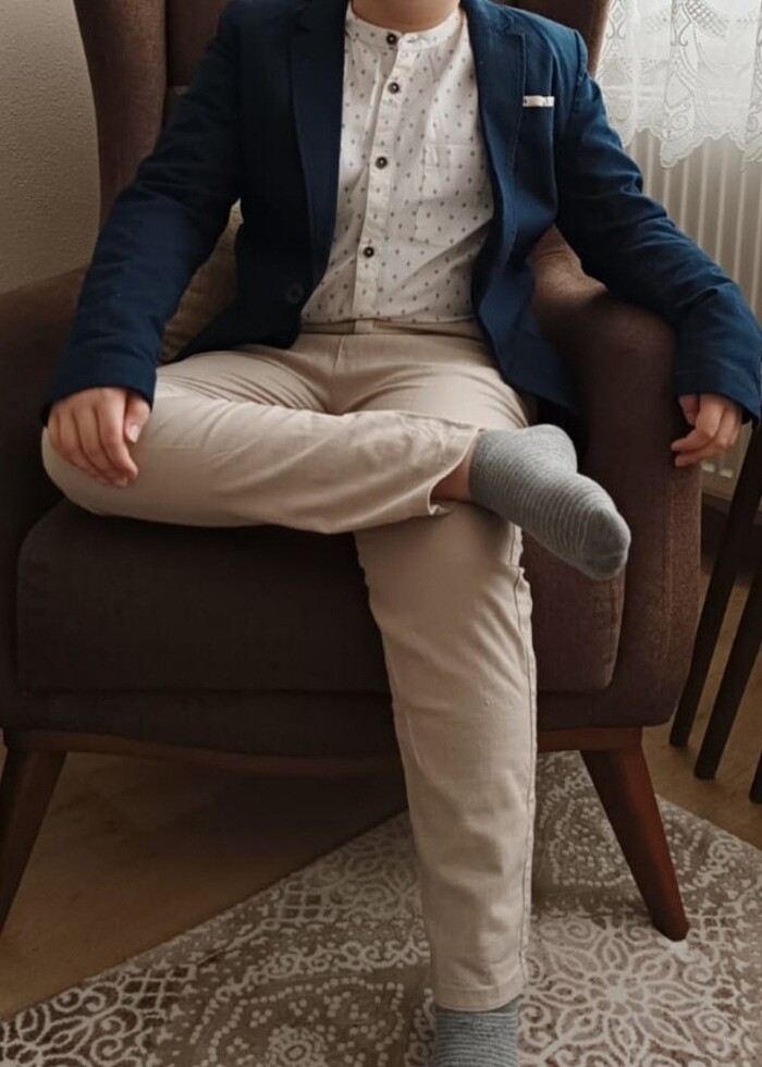 Keten beyaz gömlek.  - Görsel 3