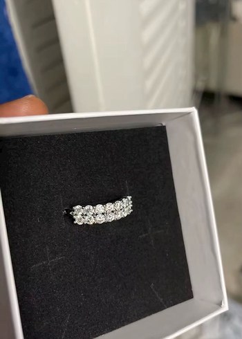  Beden beyaz Renk Mozanit Yarım Tur 1.4 ct 3.5mm
