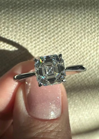 Beden Asscher Kesim 1 ct Mozanit Tektaş