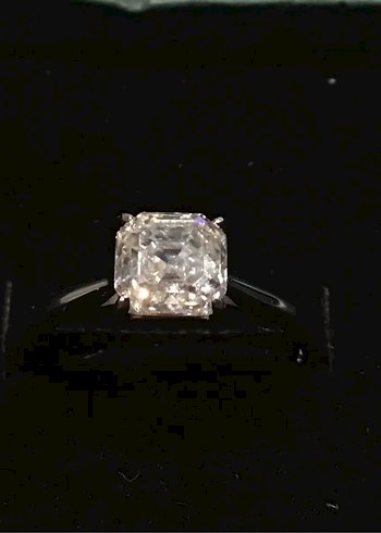 Beden beyaz Renk Asscher Kesim 1 ct Mozanit Tektaş