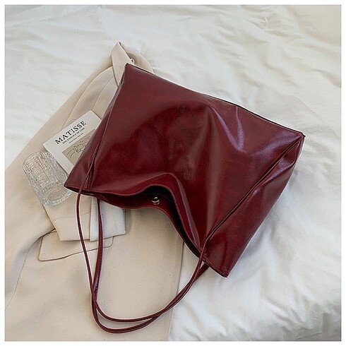 Beden bordo Renk Retro Tote Çanta