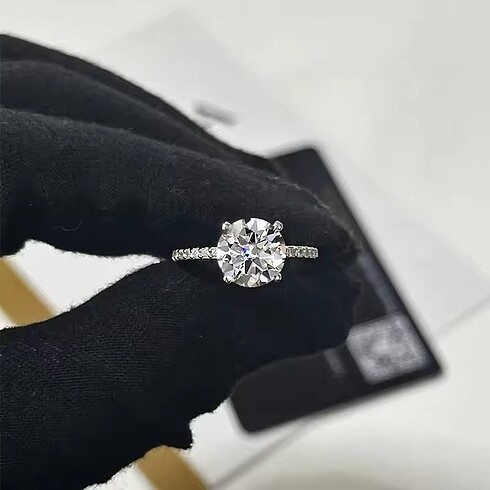 Beden Mozanit 3 ct 9.0mm Tektaş Yüzük