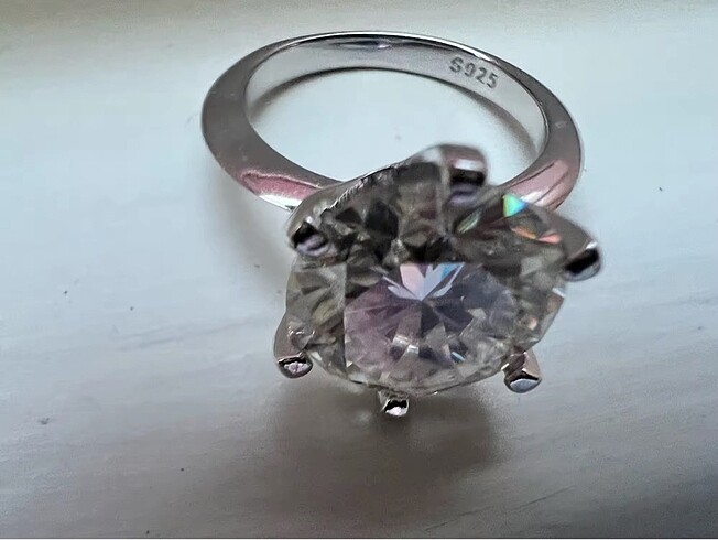 Beden beyaz Renk Mozanit TekTaş Alyans 5 ct 11mm
