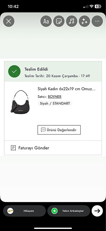Beden siyah Renk VALENTİNO ÇANTA
