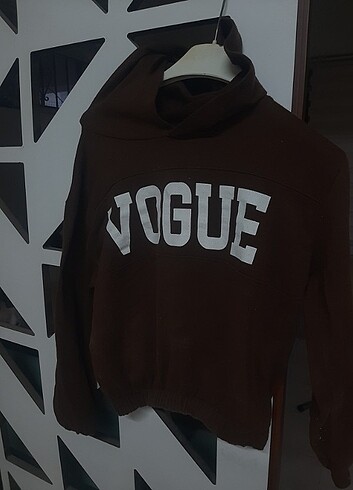 Kahverengi Vague Kapişonlu Sweat