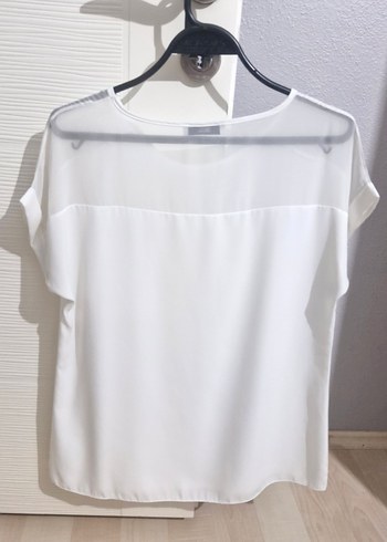 Beyaz spor-şık bluz - Görsel 2