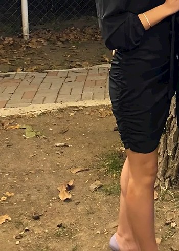 V Yaka Drapeli Siyah Midi Elbise - Görsel 2