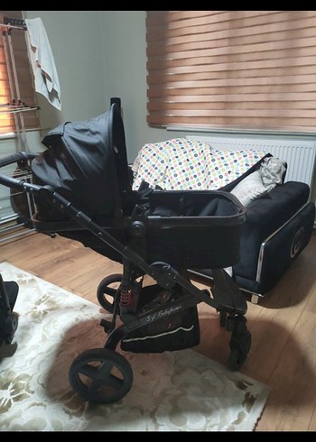 Siyah Bebek Arabası ve Taşıma Koltuğu - Görsel 2