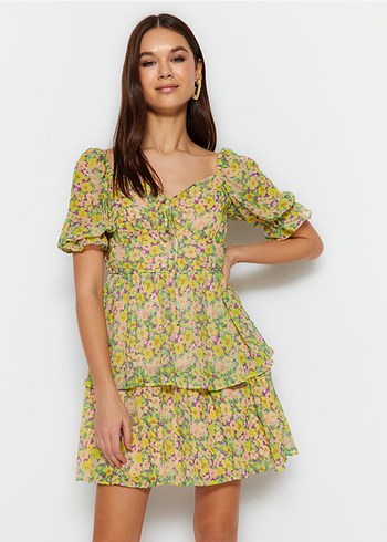 Çiçek desenli yazlık elbise - Görsel 2