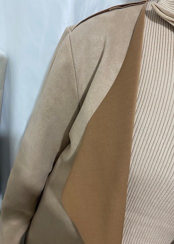 DeFacto Bej Süet yaka detaylı ceket yeni hiç giyilmedi - Görsel 3