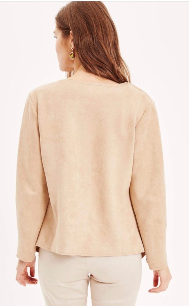 DeFacto Bej Süet yaka detaylı ceket yeni hiç giyilmedi - Görsel 2