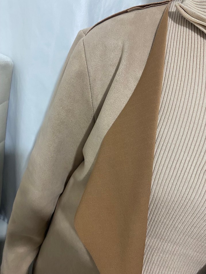 DeFacto Bej Süet yaka detaylı ceket yeni hiç giyilmedi - Görsel 3