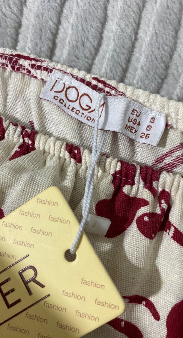 Çiçek Desenli bordo  Elbise keten kumaş - Görsel 3