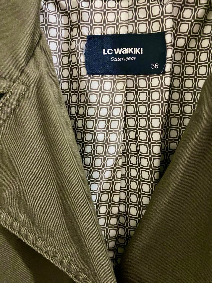 Kemerli Kadın trençkot haki rengi - Görsel 2