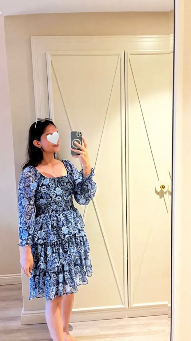 Mavi renk kısa elbise - Görsel 2