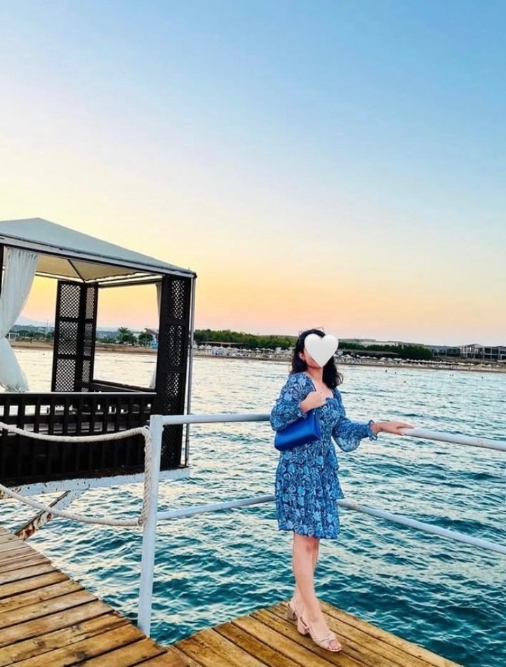 Mavi renk kısa elbise - Görsel 3