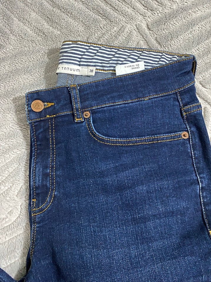 Lacivert kot pantolon - Görsel 3