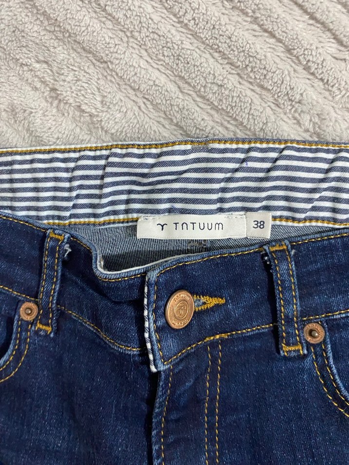 Lacivert kot pantolon - Görsel 4