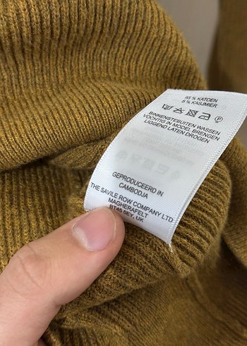 Kahverengi Yarım Fermuarlı Yün Erkek Kazak - Görsel 4