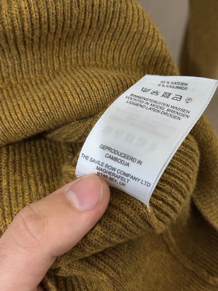 Kahverengi Yarım Fermuarlı Yün Erkek Kazak - Görsel 4