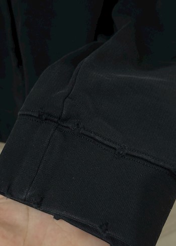 Siyah Kapüşonlu Kadın Sweatshirt - Görsel 5