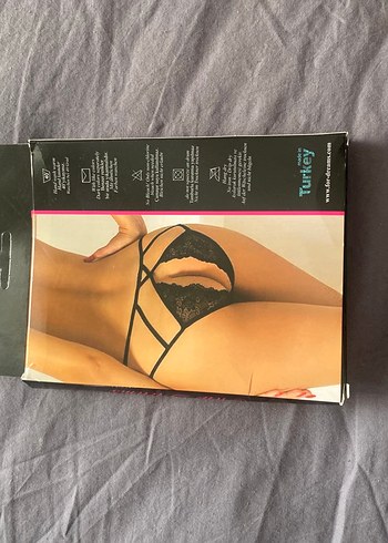 Siyah Gotik Desenli Midi Kadın İç Çamaşırı - Görsel 2