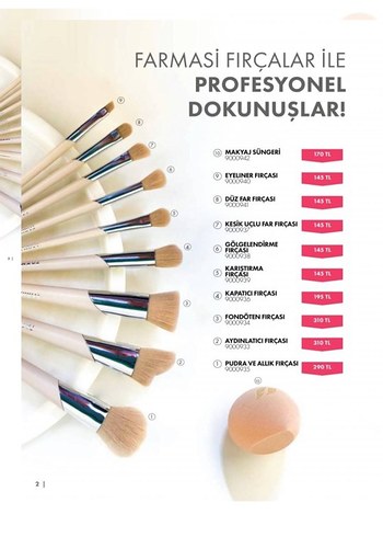 Farmasi Profesyonel Makyaj Fırça Seti Beyaz