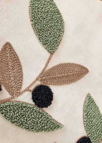 Nakışlı Haki Bohem Yastık Kılıfı - Görsel 2