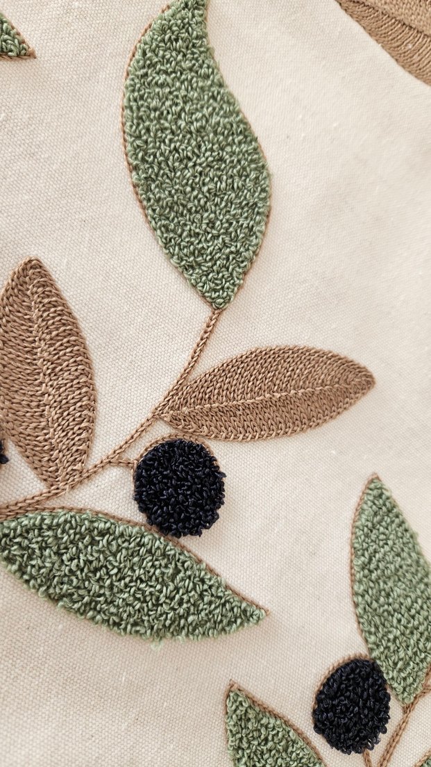 Nakışlı Haki Bohem Yastık Kılıfı - Görsel 2