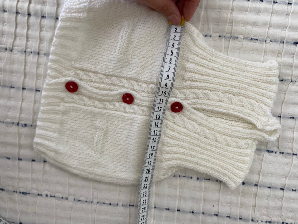 Kız bebek el örgüsü yelek - Görsel 2