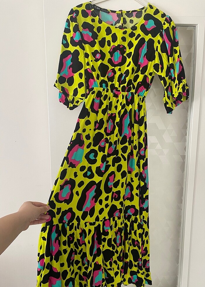 Neon midi elbise - Görsel 3