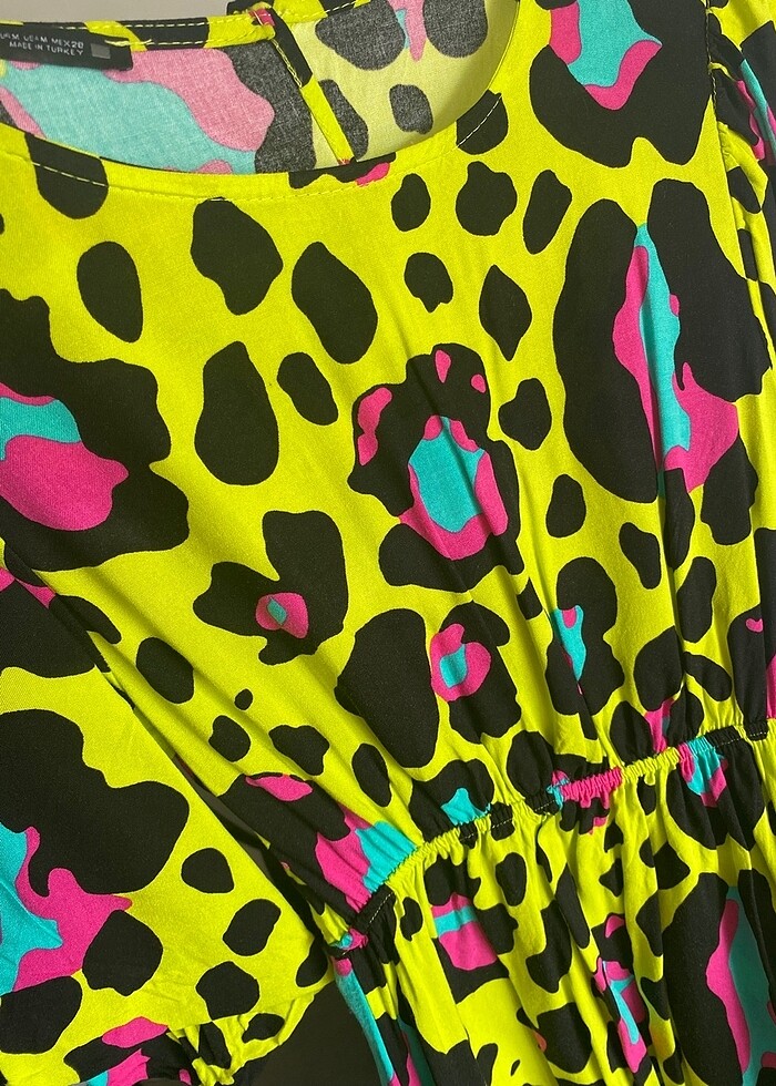 Neon midi elbise - Görsel 4