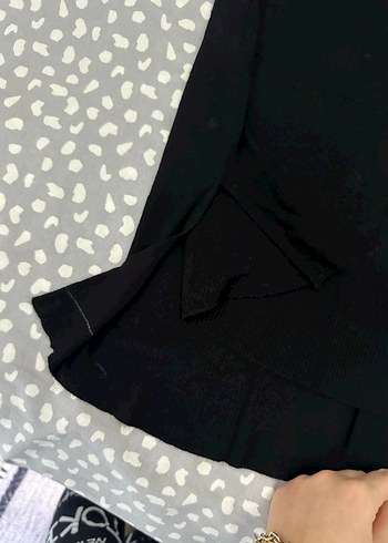 Siyah Midi Hamile Eteği Volan Detaylı - Görsel 2