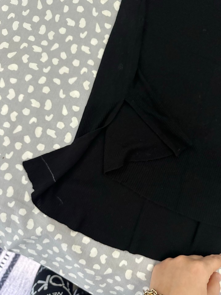 Siyah Midi Hamile Eteği Volan Detaylı - Görsel 2